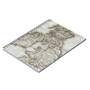 Carnet Brown Old World Antique Map Notebook