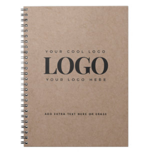 Carnet Brown papier Kraft Look rond logo affaires personn