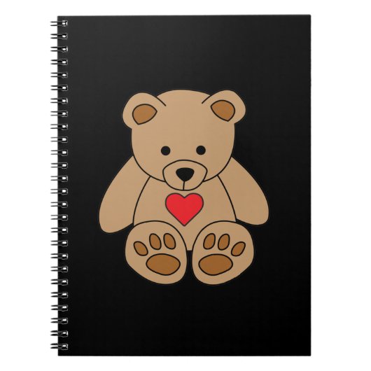 Carnet Brown Teddy Bear Coeur Saint Valentin Je t'aime (Devant)