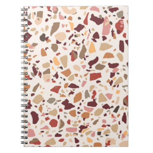 Carnet Brown terrazzo : vintage, motif à la mode.