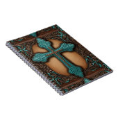 Carnet Brown Turquoise Religieux Western Country Cross (Côté Droit)