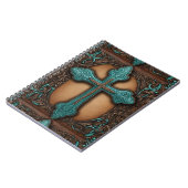 Carnet Brown Turquoise Religieux Western Country Cross (Côté gauche)