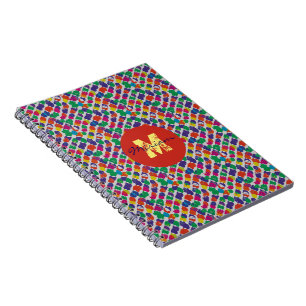 Carnet Bruit coloré avec monogramme texturé personnalisé
