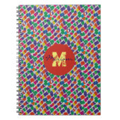 Carnet Bruit coloré avec monogramme texturé personnalisé (Devant)