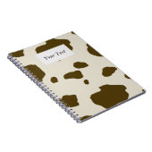 Carnet Brun de PEAU de VACHE avec l'étiquette des textes (Côté Droit)