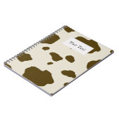 Carnet Brun de PEAU de VACHE avec l'étiquette des textes (Côté gauche)