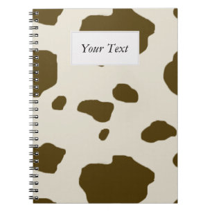 Carnet Brun de PEAU de VACHE avec l'étiquette des textes
