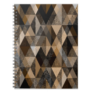 Carnet Brun rhombique texturé avec beige