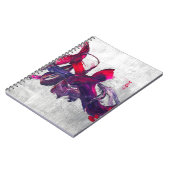 Carnet Brush Abstrait Fuchsia Purple Silver (Côté gauche)