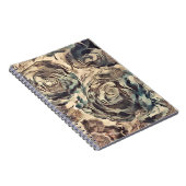 Carnet Brush art Abstrait texturé rose imprimé brun beig (Côté Droit)