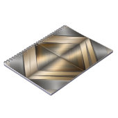 Carnet Brushed Metallic Geometric Diamond Pattern (Côté gauche)
