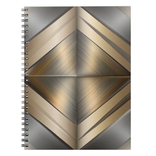 Carnet Brushed Metallic Geometric Diamond Pattern (Devant)