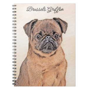 Carnet Bruxelles Griffon Smooth Painting Original Chien A
