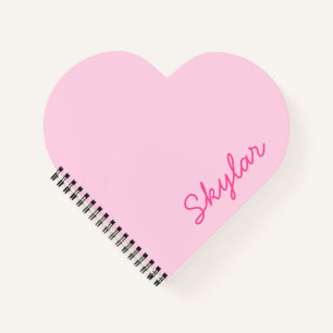 Carnet Bubble Gum rose Hot rose Personnalisé Cursive Nom
