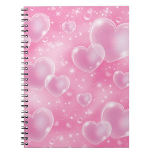 Carnet Bubble rose Coeurs mignonne Girly 90's Style Desig