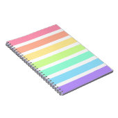 Carnet Bubblegum arc-en-ciel et bandes blanches (Côté Droit)