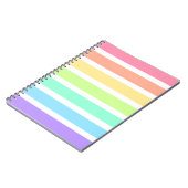 Carnet Bubblegum arc-en-ciel et bandes blanches (Côté gauche)