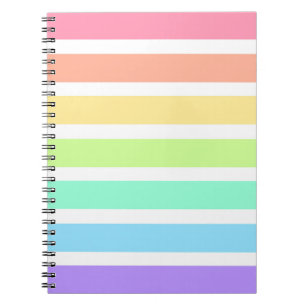 Carnet Bubblegum arc-en-ciel et bandes blanches