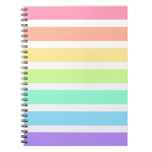 Carnet Bubblegum arc-en-ciel et bandes blanches (Devant)
