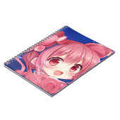 Carnet Bubblegum fraise rose chibi anime fille manga (Côté gauche)