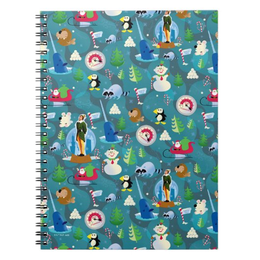 Carnet Buddy the Elf and Characters Teal Pattern (Devant)