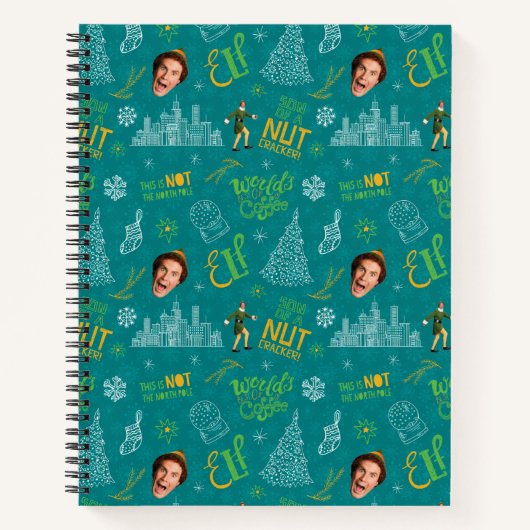Carnet Buddy the Elf Teal Quote Pattern (Devant)
