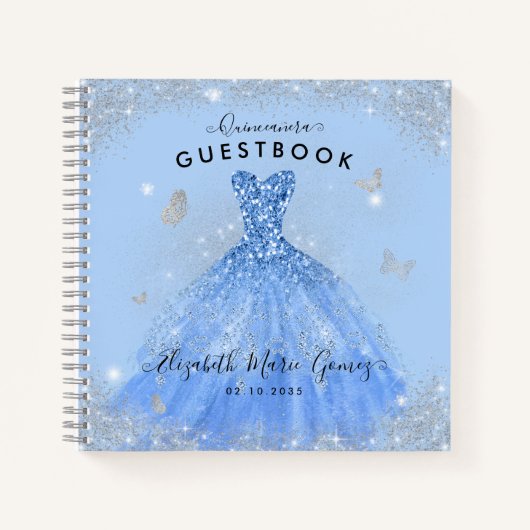 Carnet Budget Dusty Blue Grey Grey Quinceanera Guides (Devant)