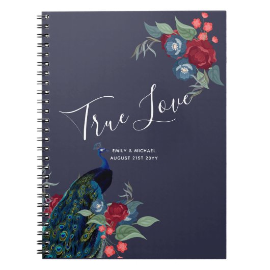 Carnet Budget Mariage de automne d'hiver Peacock Bleu Bou (Devant)