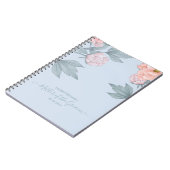 Carnet Budget Pêcher Floral Dusty Blue Sage Mariage feuil (Côté gauche)