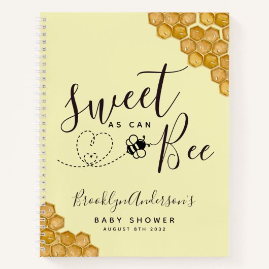 Carnet Budget Sweet as Can Bee Baby shower Guestbook (Devant)