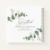 Carnet budget wedding eucalyptus rustic simple guest book (Dos)