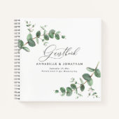 Carnet budget wedding eucalyptus rustic simple guest book (Devant)