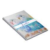 Carnet Budgie Aquarelle Peinture d'oiseau Budgies Aqua Tu (Côté Droit)