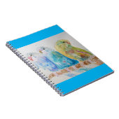 Carnet Budgie Peinture Aquarelle oiseau Budgies Aqua Sarc (Côté Droit)