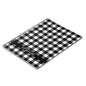 Carnet Buffalo Check Plaid Chic manuscrit Nom du script (Côté gauche)