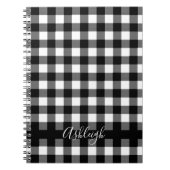 Carnet Buffalo Check Plaid Chic manuscrit Nom du script (Devant)