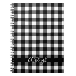 Carnet Buffalo Check Plaid Chic manuscrit Nom du script
