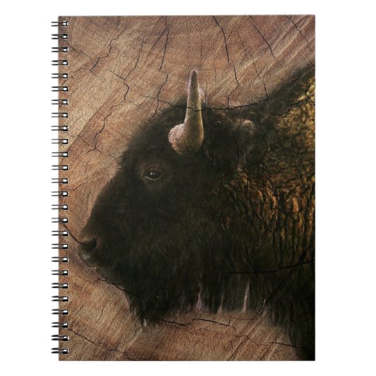 Carnet Buffalo de bison de bois (Devant)