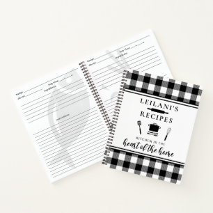 Carnet Buffalo Plaid Kitchen is Heart Home White Recette