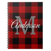 Carnet Buffalo rouge abattu | Initiale personnelle | Cade (Devant)