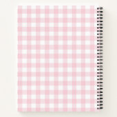 Carnet Buffle blanc rose doux Vérifier En vichy Plaid (Dos)