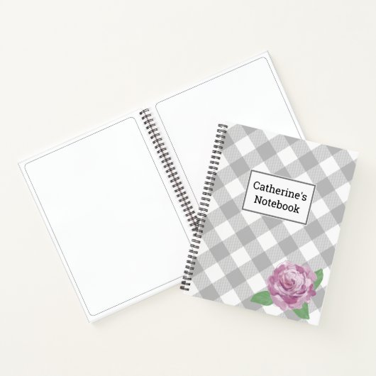 Carnet Buffle gris ajustable Rose rose (Intérieur)