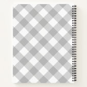 Carnet Buffle gris personnalisable Plaid Chat Kitty Noir (Dos)