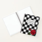 Carnet Buffle noir et blanc plaid Rose rouge personnalisa (Intérieur)