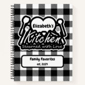 Carnet Buffle noir et blanc rustique Plaid Cuisine person (Devant)