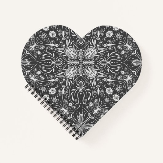 Carnet Bugs, blanc cassé sur noir (Devant)