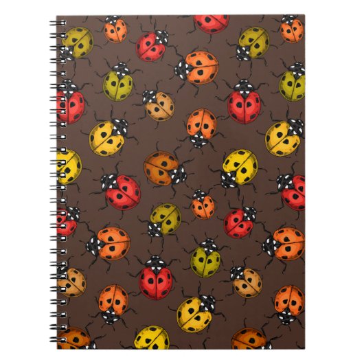 Carnet Bugs colorés sur brun (Devant)
