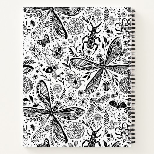 Carnet Bugs de Doodle sur bleu foncé (Dos)