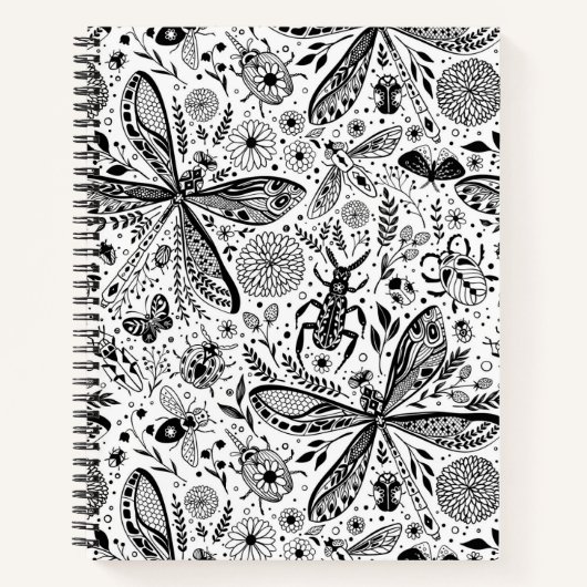 Carnet Bugs de Doodle sur bleu foncé (Devant)