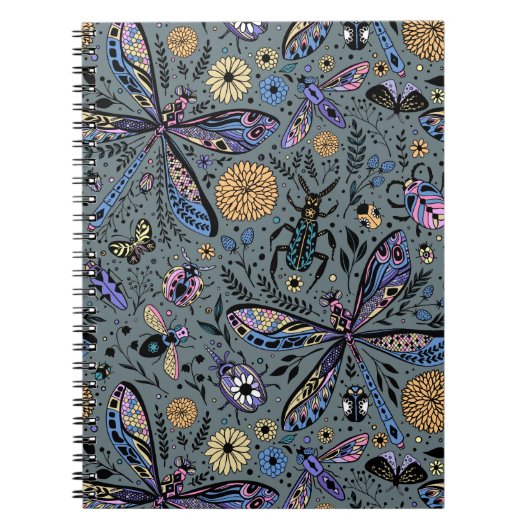 Carnet Bugs de Doodle sur le gris de latte (Devant)